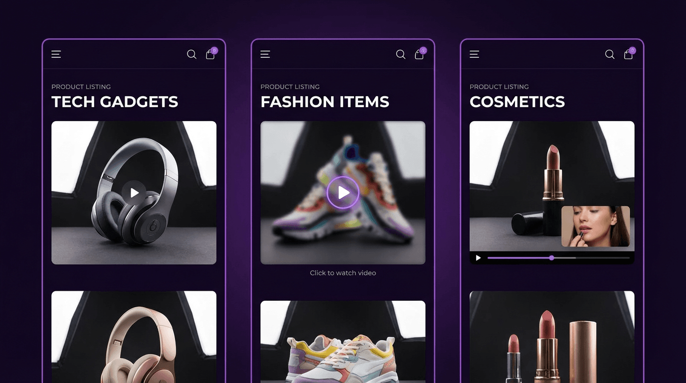 E-commerce product photos transforming into animated marketing videos